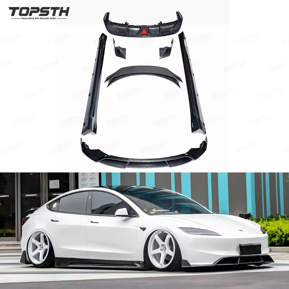 CMST Design Carbon Fiber bodykit for Tesla Model 3 highland 2024+
