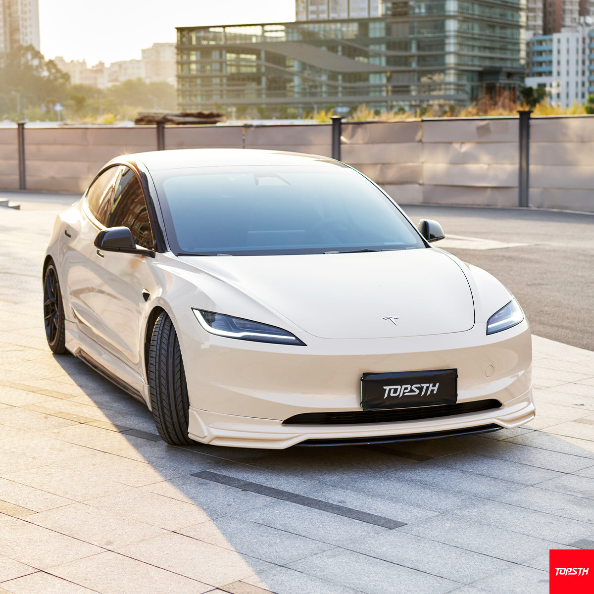 Tesla Model 3 (2024+) TOPSTH Design PP Injection-Molded Body Kit - Front Lip, Side Skirts, Rear Diffuser in Multiple Finishes