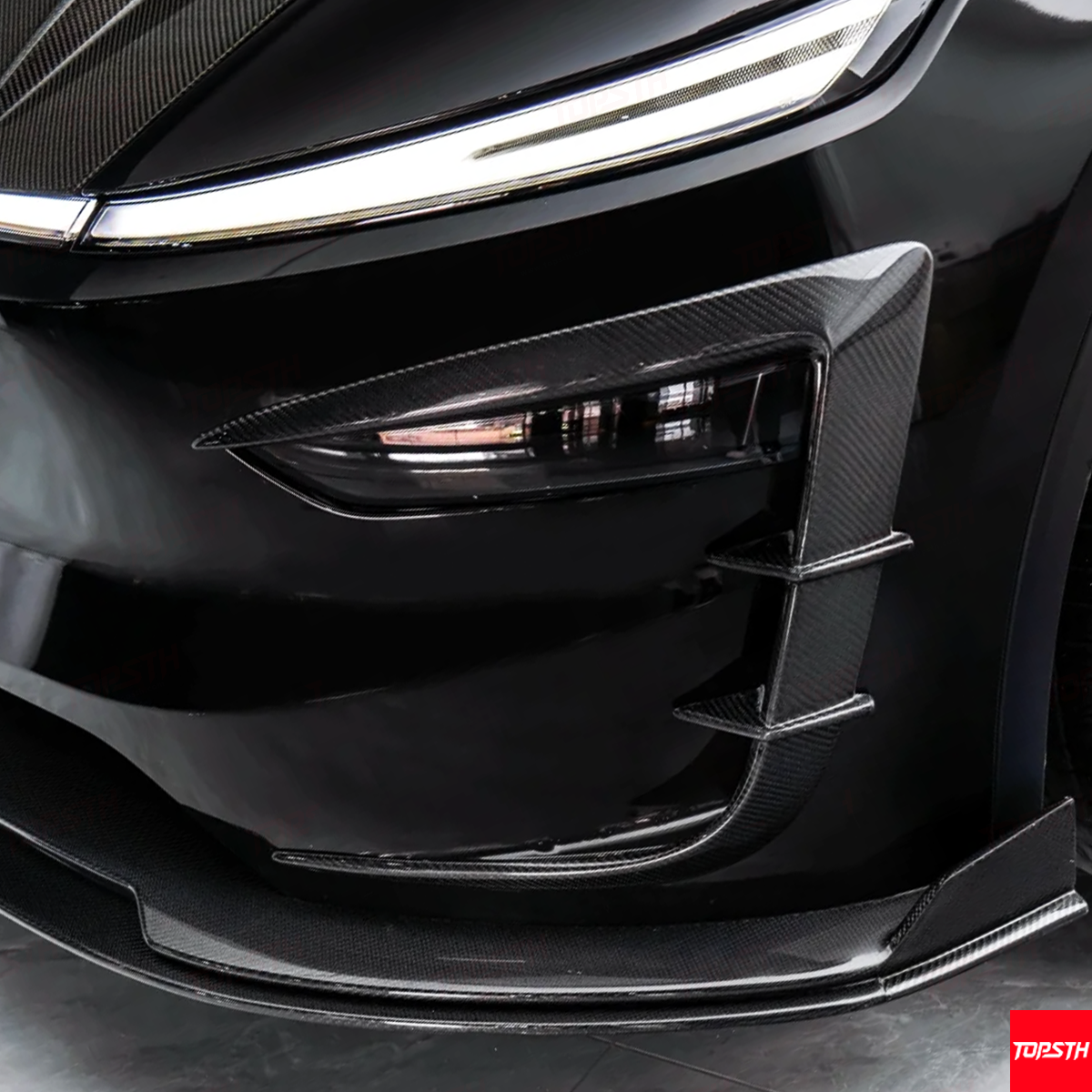CM Design Carbon Fiber Bumper Splitters for Tesla Model Y Juniper 2025+