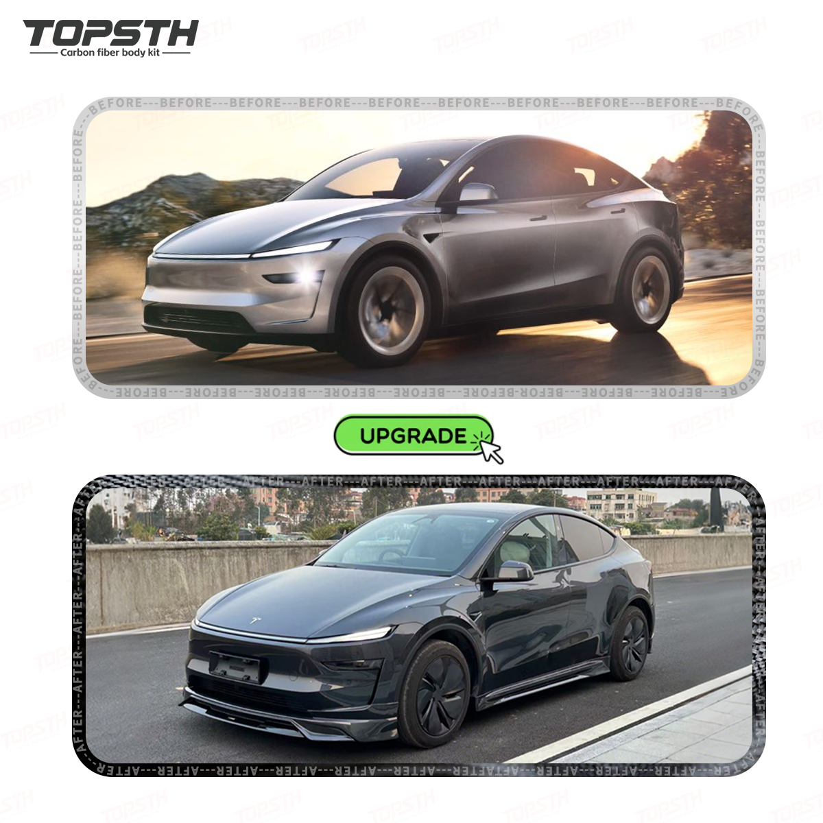 Tesla Model Y Juniper (2025+) TOPSTH Design ABS Body Kit - Front Lip, Side Skirts, Rear Diffuser for Enhanced Style