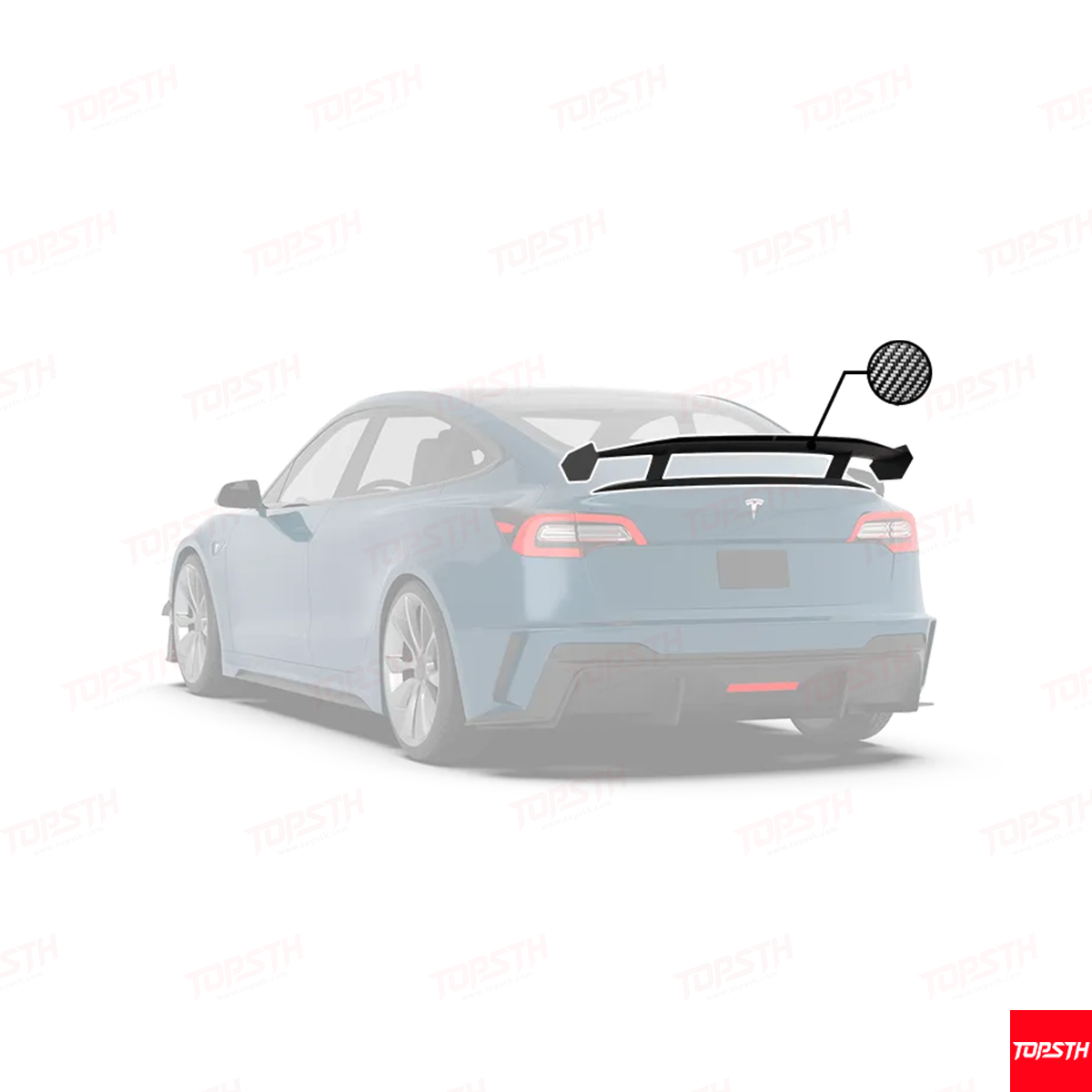 Tesla Model Y Kofferraumspoiler aus Kohlefaser – Hacker-Stil