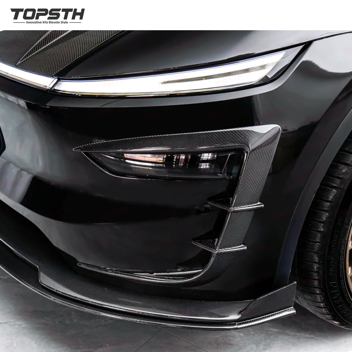 CM Design Carbon Fiber Bumper Splitters for Tesla Model Y Juniper 2025+