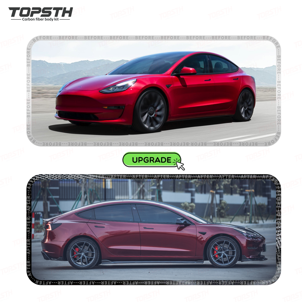 Tesla Model 3 2019-2023 Full FM Style Dry Carbon Fiber Body Kit