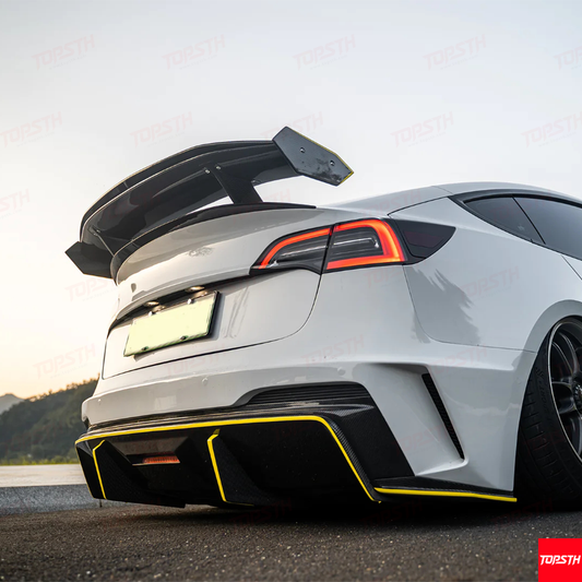 Tesla Model 3/Y Carbon Fiber Trunk Spoiler - Hacker Style Spoiler