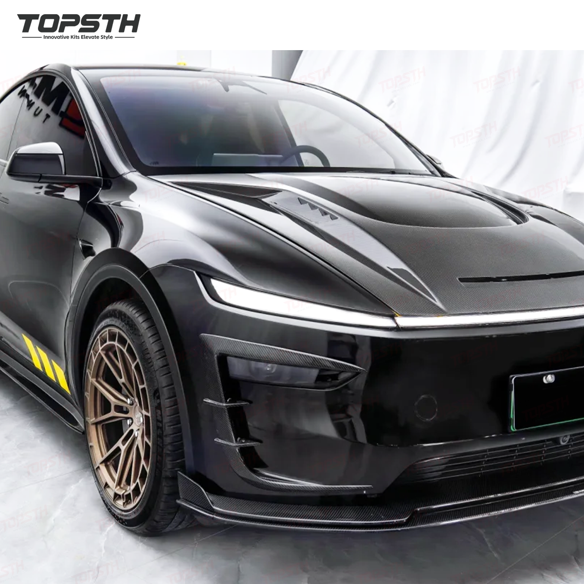 CM Design Carbon Fiber Bumper Splitters for Tesla Model Y Juniper 2025+