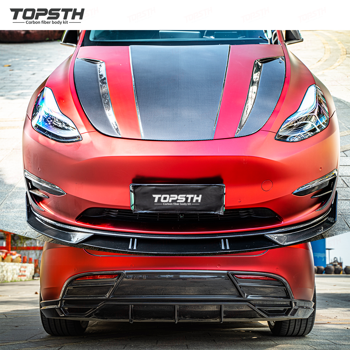 Dry Carbon Fiber Body Kit for Tesla Model Y 2021-2024 Full Exterior Upgrade Kit