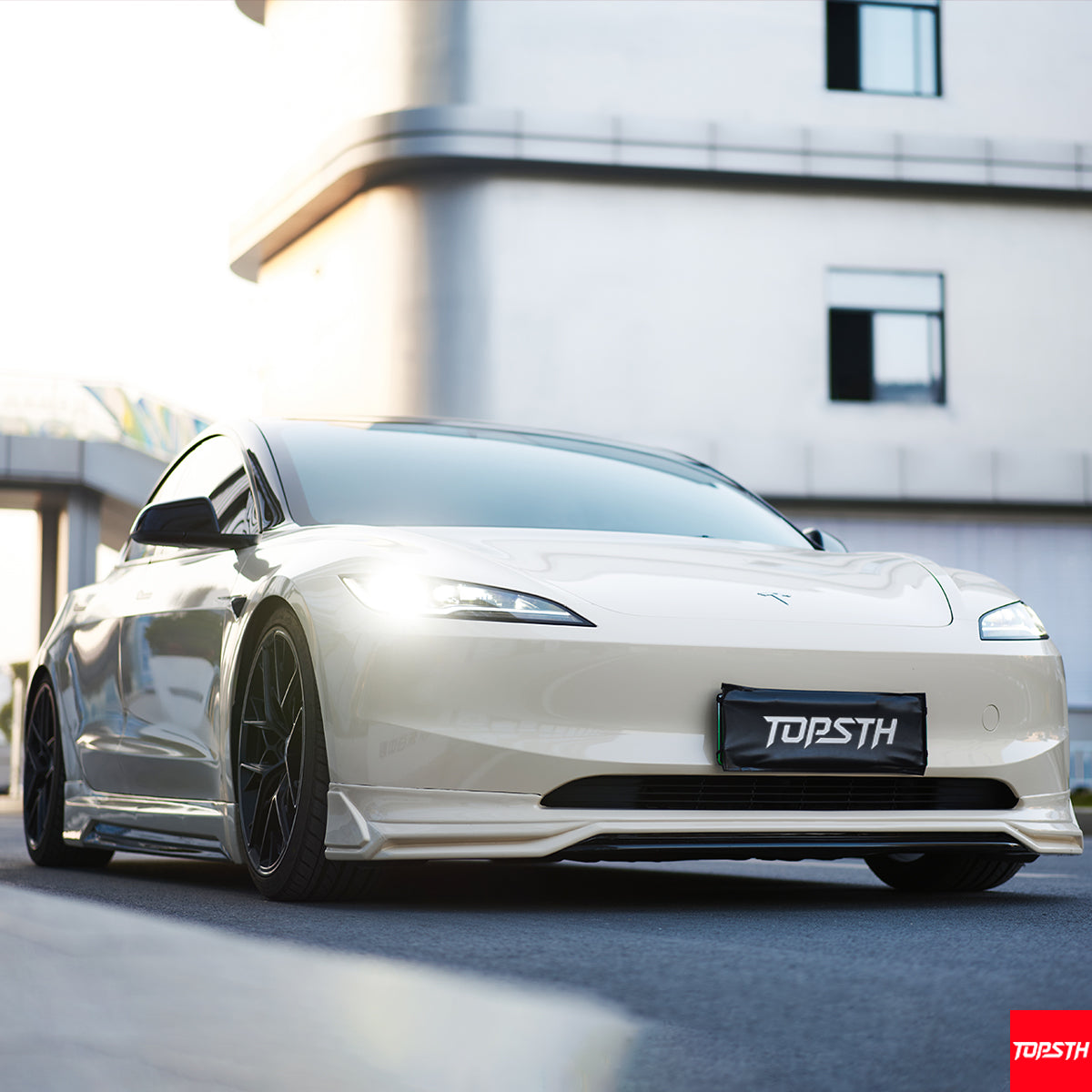 Tesla Model 3 (2024+) TOPSTH Design PP Injection-Molded Body Kit - Front Lip, Side Skirts, Rear Diffuser in Multiple Finishes
