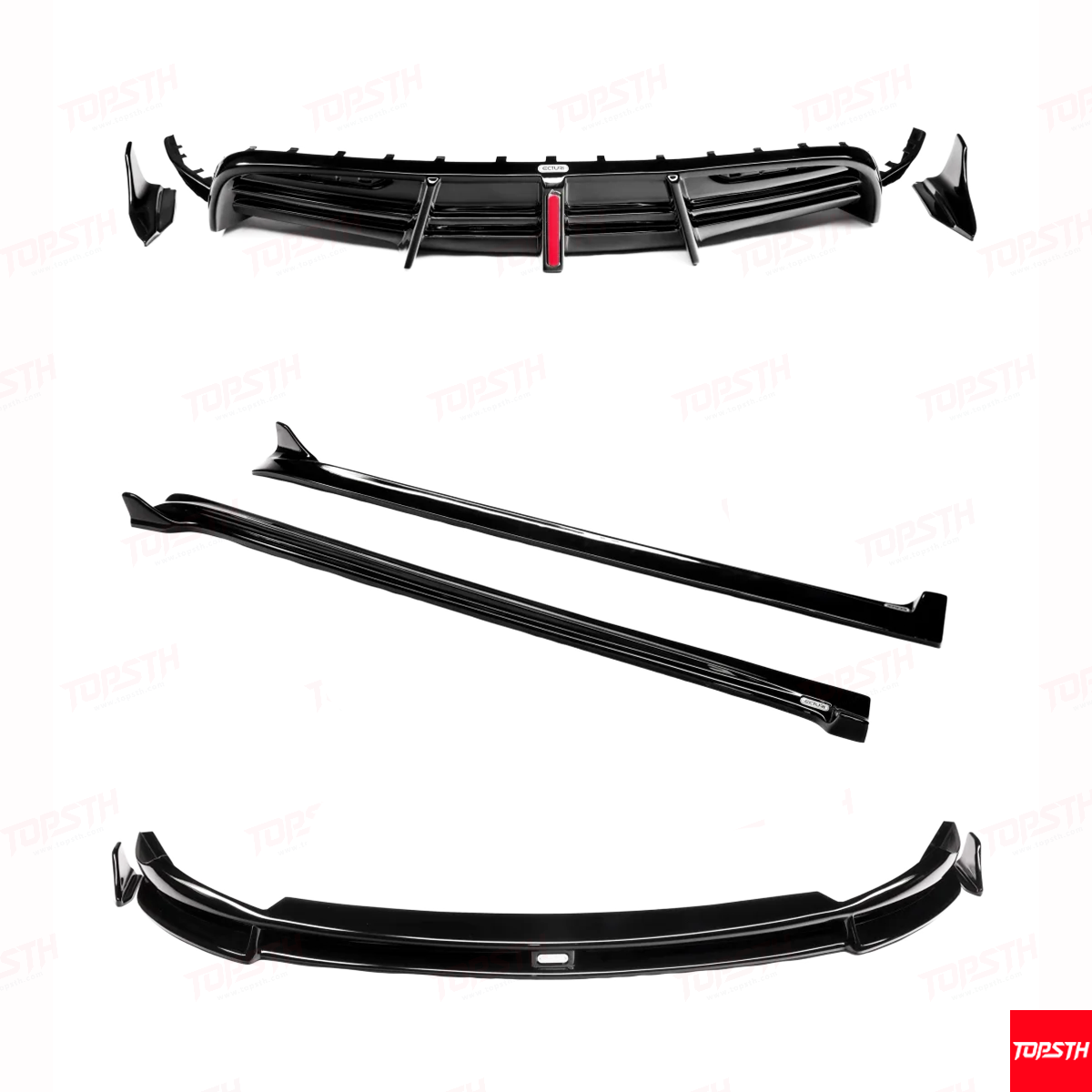 Tesla Model Y 2021–2024 ABS Body Kit – Front Lip, Side Skirts & Rear Diffuser | Sporty Upgrade