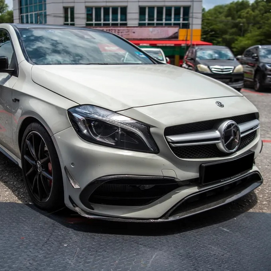 Mercedes Carbon Fiber OEM Style Front Bumper Splitter Canards for W176 Facelift