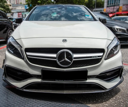 Mercedes Carbon Fiber OEM Style Front Bumper Splitter Canards for W176 Facelift