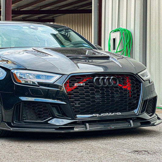 Audi Pre-Pregged Carbon Fiber TAKD Front Splitter for 8V.5 RS3 (2017-2020)