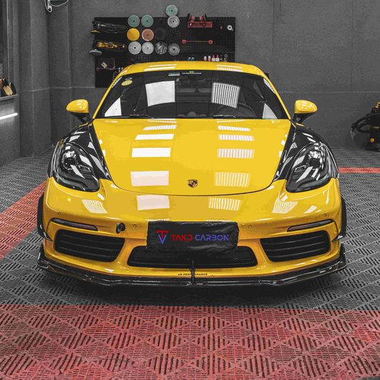 Porsche TAKD V1 Pre-Preg Carbon Fiber Front Splitter for 718 Cayman & Boxter