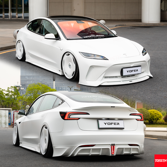Tesla Model 3 (2024+) Yofer Full PP Body Kit – Sport Front Bumper, Lip, Side Skirts & Rear Diffuser