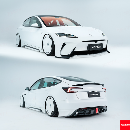 Tesla Model 3 (2024+) Yofer Full PP Body Kit – Sport Front Bumper, Lip, Side Skirts & Rear Diffuser