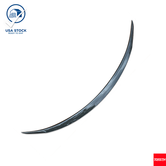 Lightweight Dry Carbon Fiber Performance Rear Spoiler for 2025 Tesla Model Y Juniper, ready to ship from USA stock.