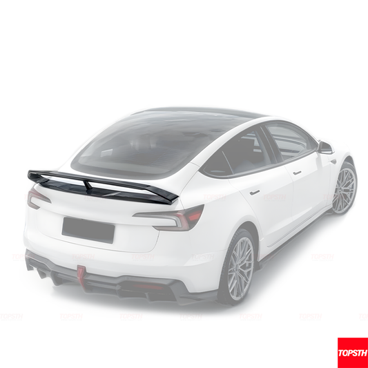 Tesla Model 3 (2024+) Carbon Fiber Hacker Style V2 Rear Wing Spoiler