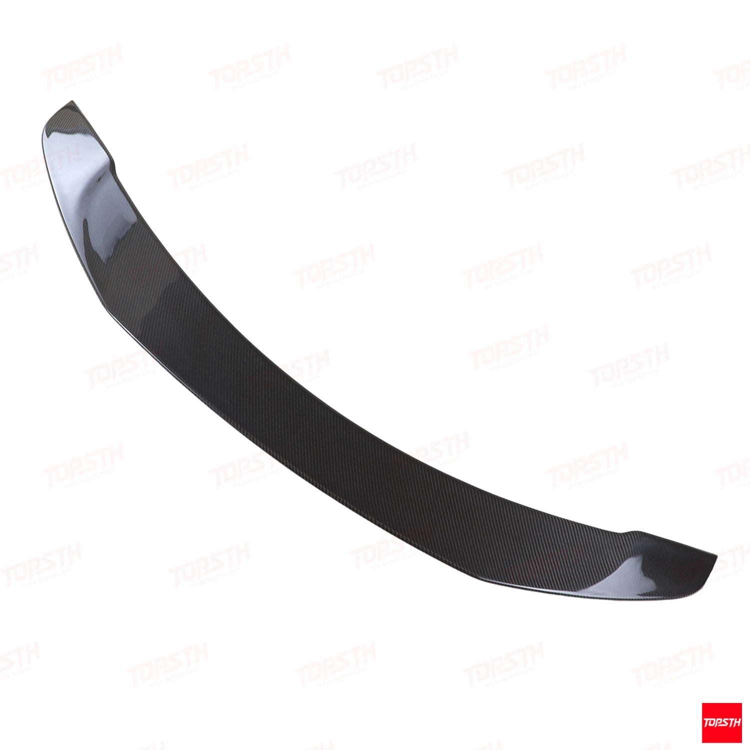2016-2023 Tesla Model 3 V style Carbon fiber Spoiler white background spoiler product display by TOPSTH