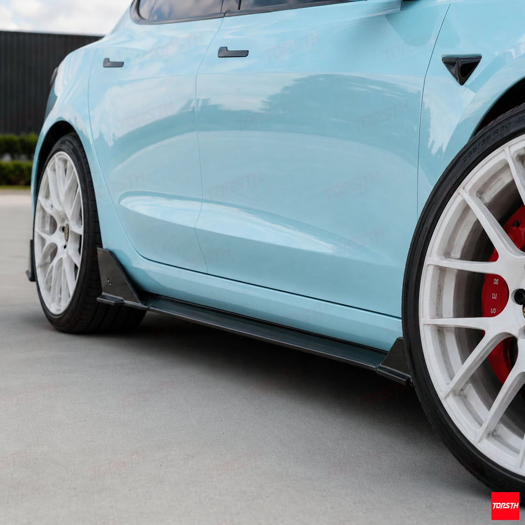 2016-2023 Tesla Model 3 VTEN Style ABS Body kit side skirts detail by TOPSTH