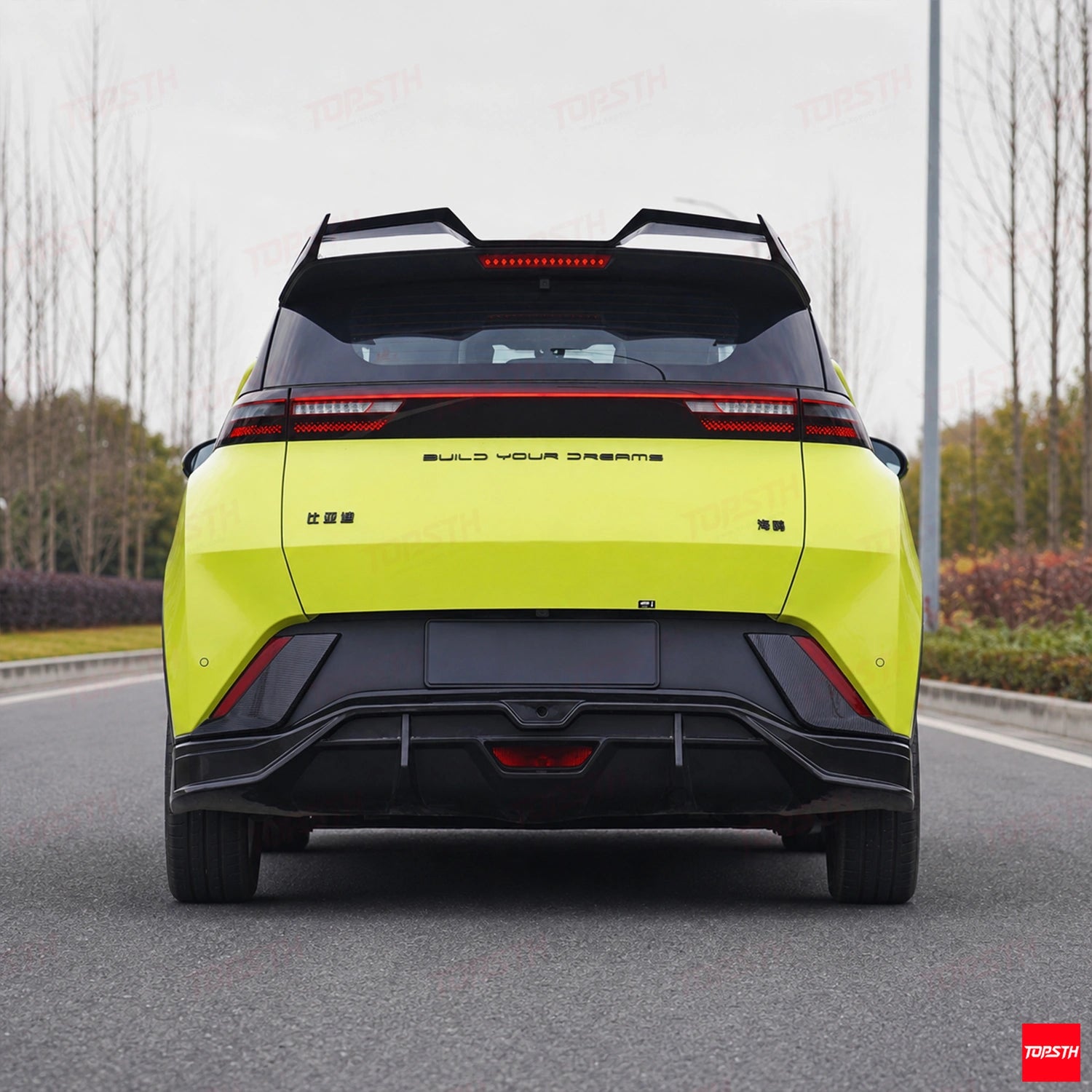 DC Style ABS Body Kit for 2022-2025 BYD Seagull / Dolphin Mini / Dolphin Surf / Atto 1, Rear View by TOPSTH.