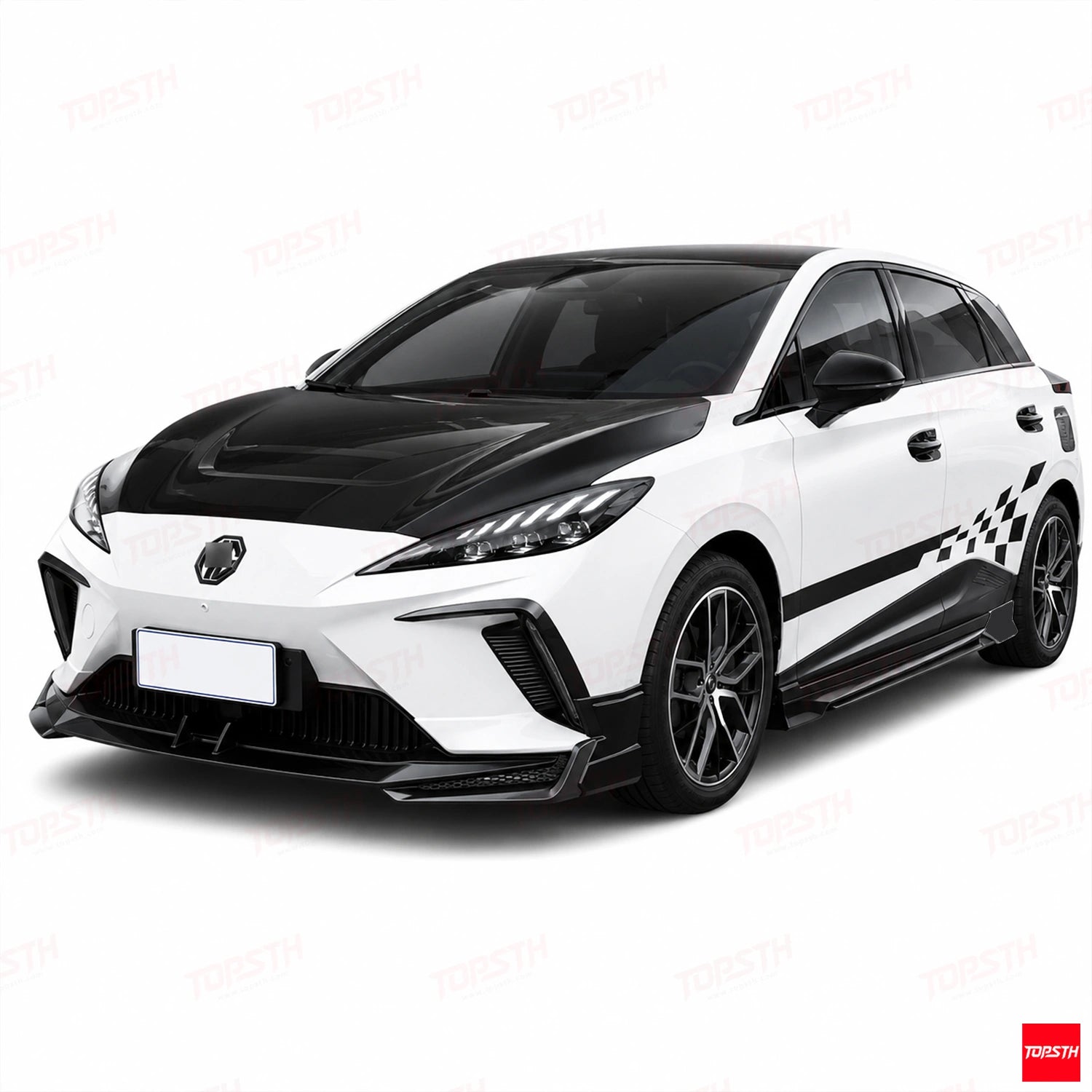 LD Style ABS Body Kit for 2022-2025 MG4 EV Mulan ELECTRIC, White Background Parts by TOPSTH.