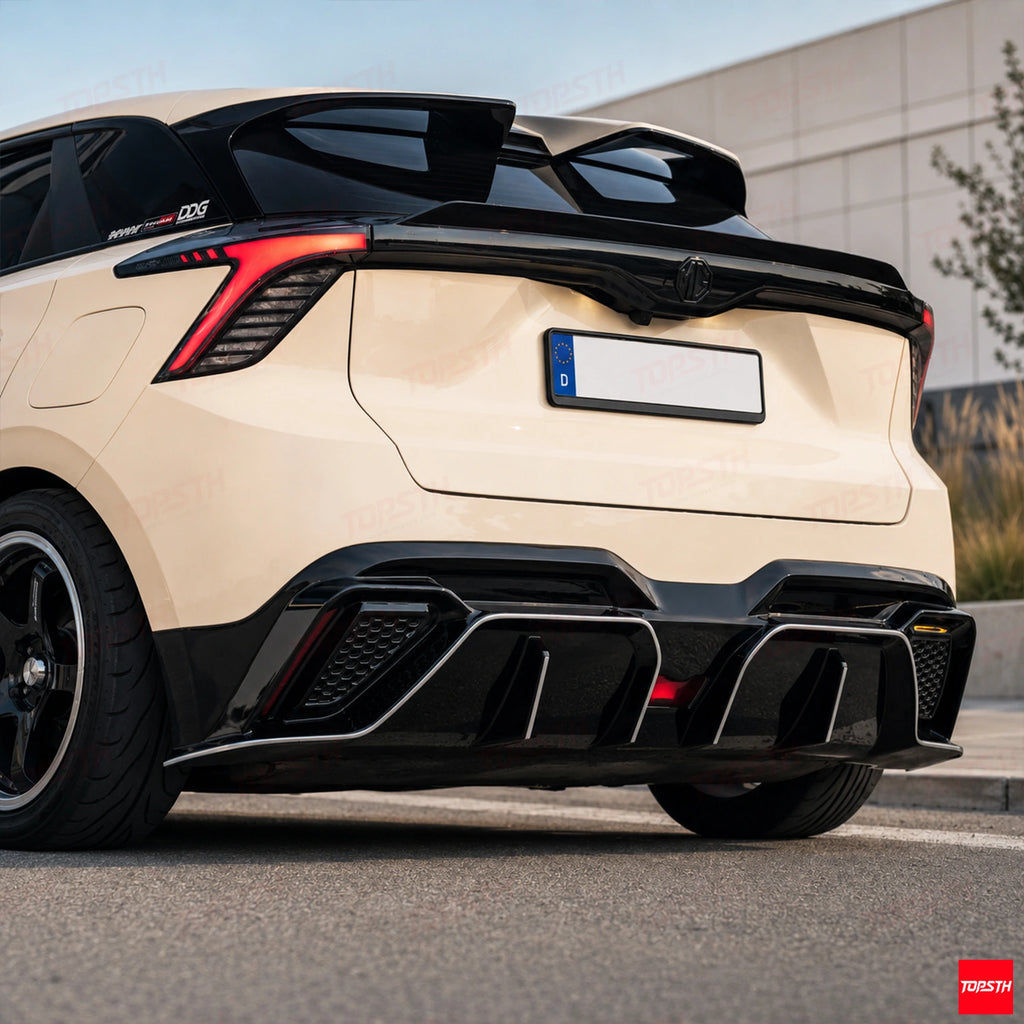 TB Style ABS Body Kit for 2022-2025 MG4 EV Mulan ELECTRIC, Rear Diffuser Detail by TOPSTH.