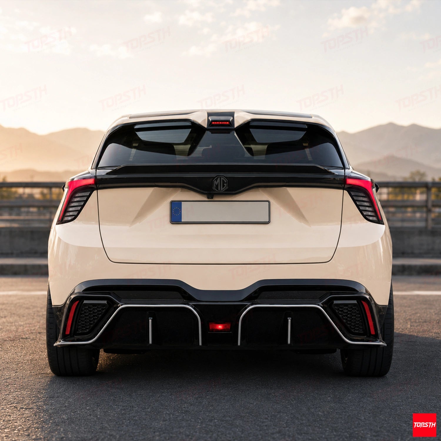 TB Style ABS Body Kit for 2022-2025 MG4 EV Mulan ELECTRIC, Rear View by TOPSTH.