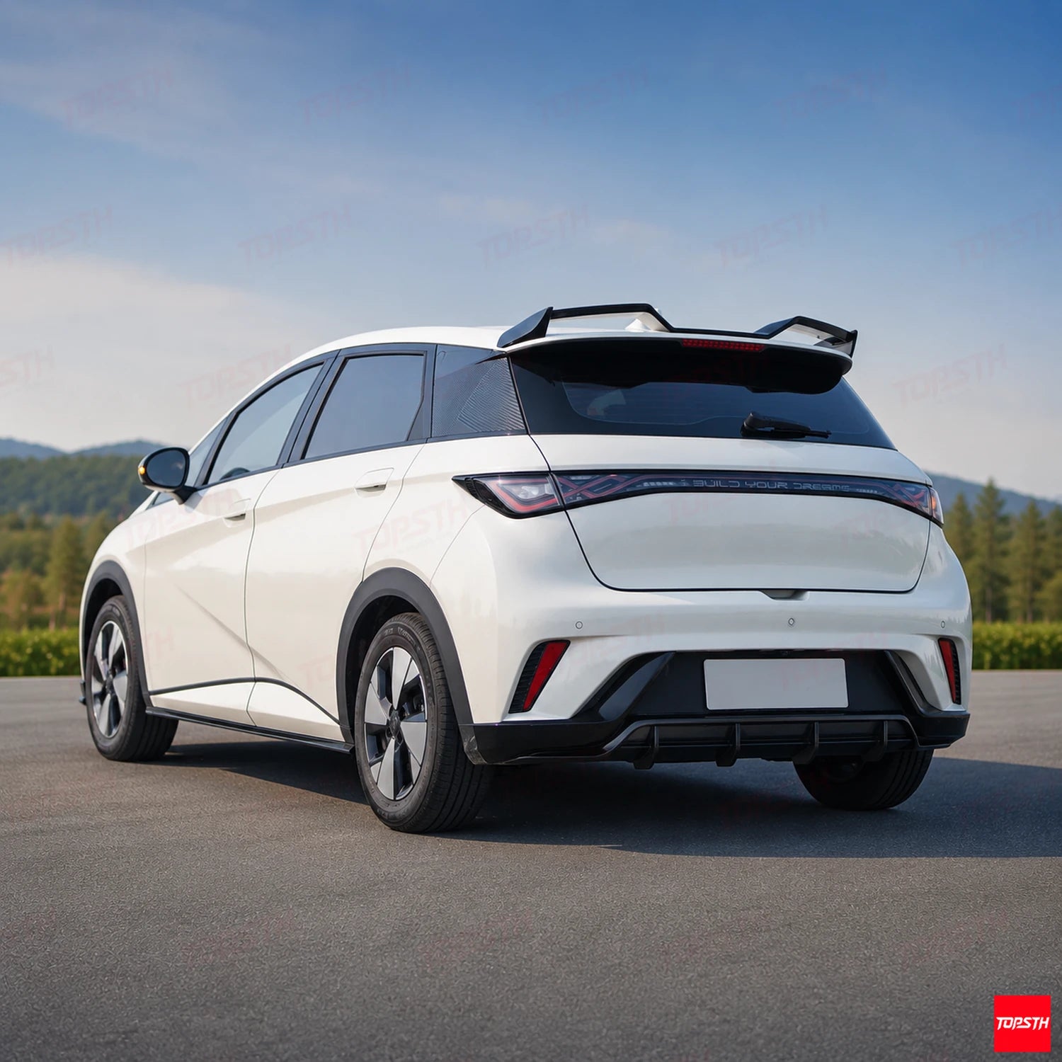 2023-2025 BYD Dolphin DC Style ABS Body kit rear 3-quarter full vehicle view by TOPSTH