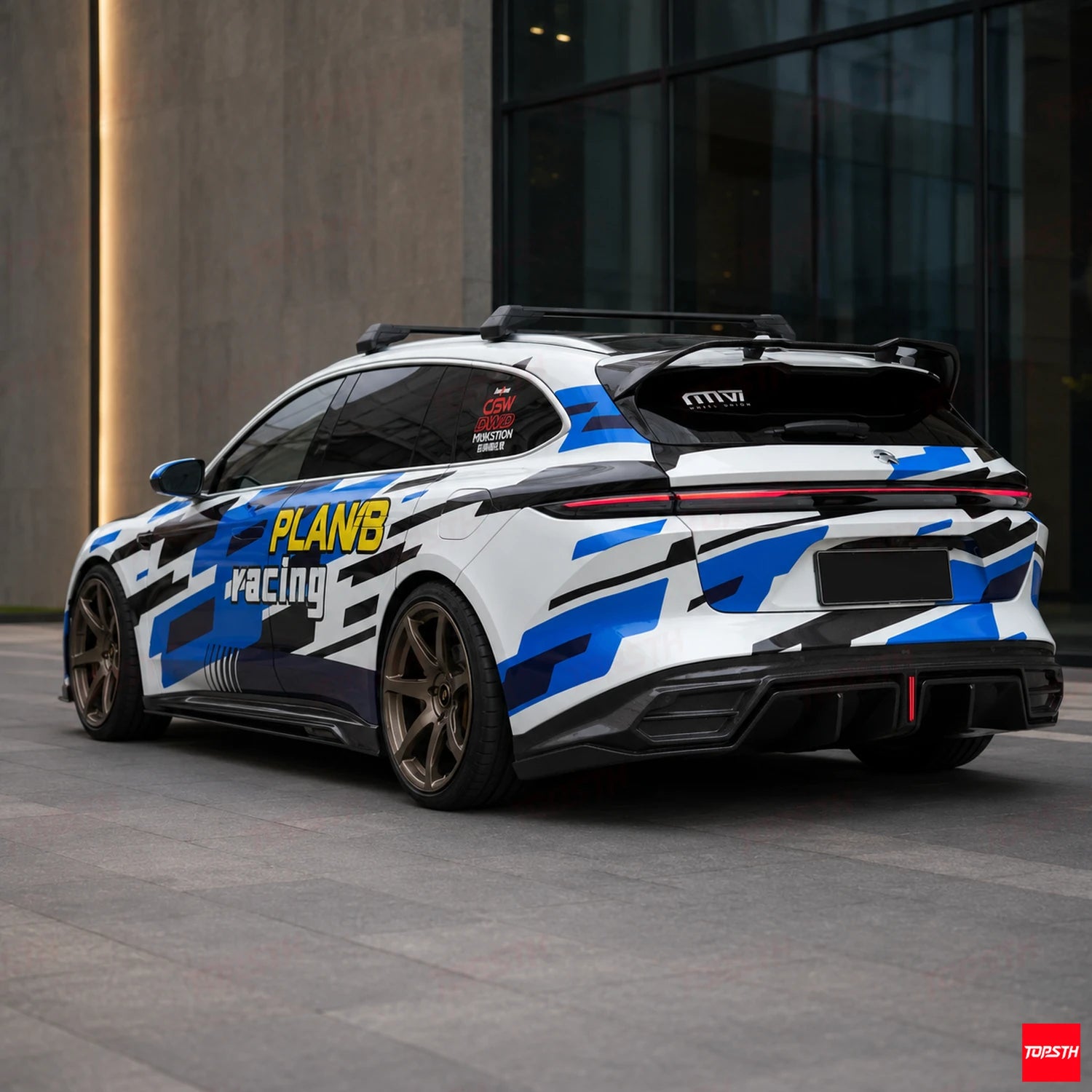 2023+ NIO ET5 Touring ET5T BOCT Style Carbon fiber Body kit rear 3-quarter full vehicle view by TOPSTH