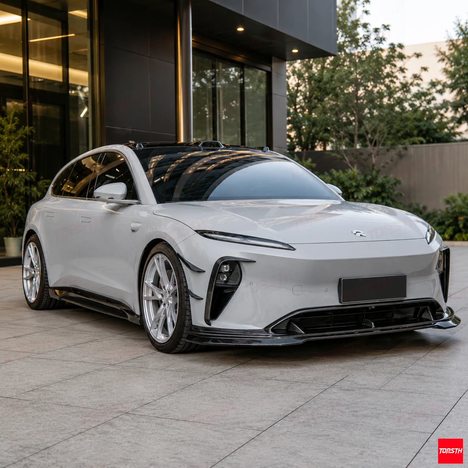 2023+ NIO ET5 Touring ET5T CMST Style Carbon fiber Body kit front 3-quarter full vehicle view by TOPSTH