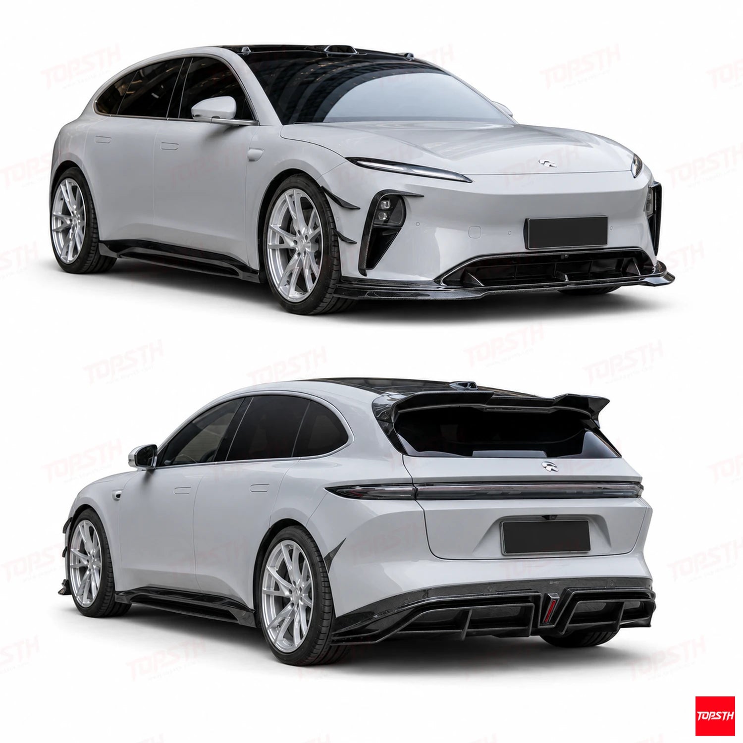 2023+ NIO ET5 Touring ET5T CMST Style Carbon fiber Body kit white background product display by TOPSTH