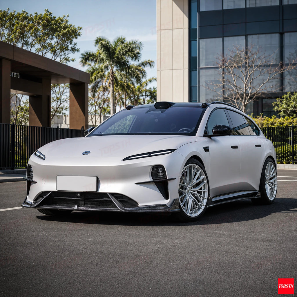 2023+ NIO NIO ET5 Touring ET5T MRK Style Dry carbon fiber Body kit front 3-quarter full vehicle view by TOPSTH