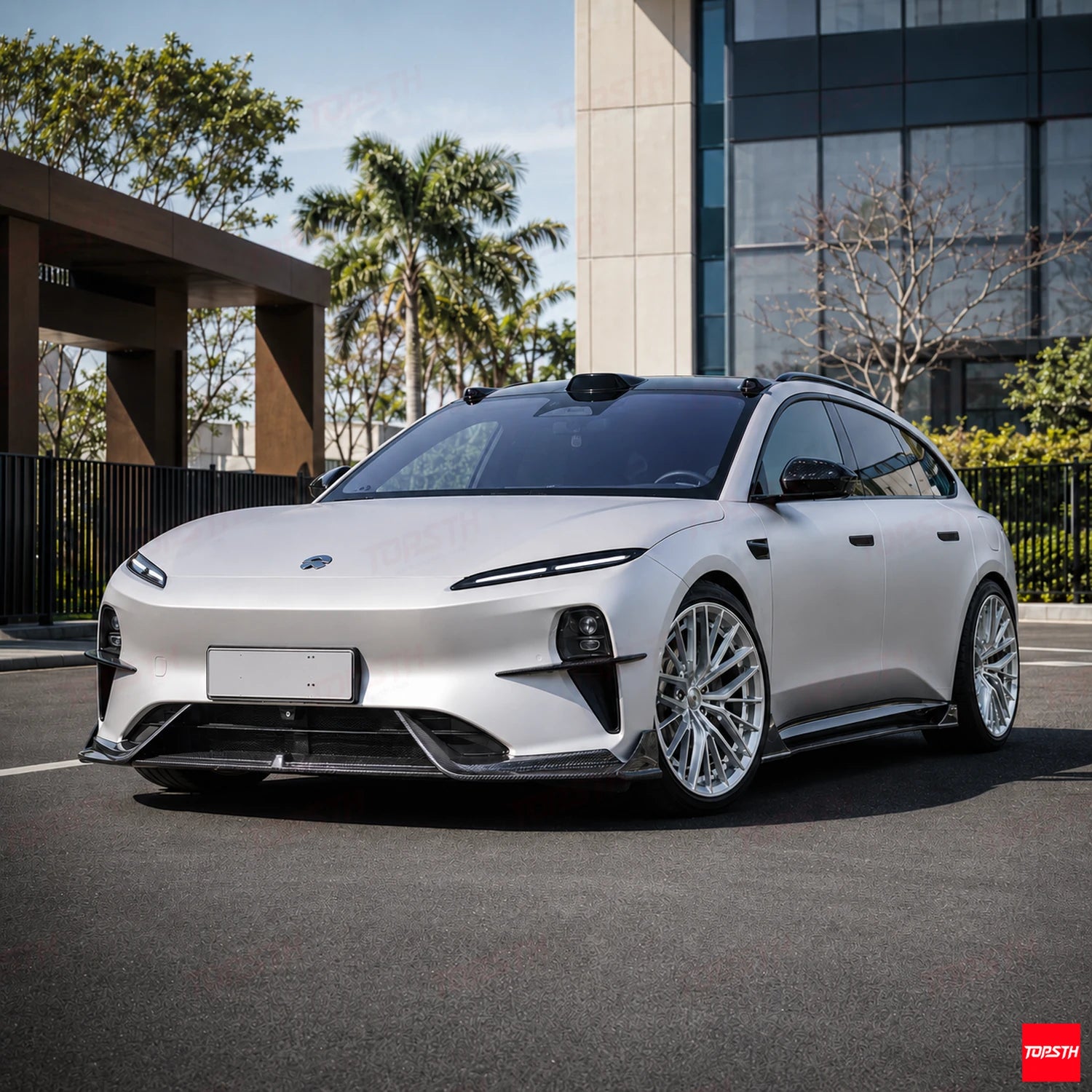2023+ NIO NIO ET5 Touring ET5T MRK Style Dry carbon fiber Body kit installation detail view by TOPSTH