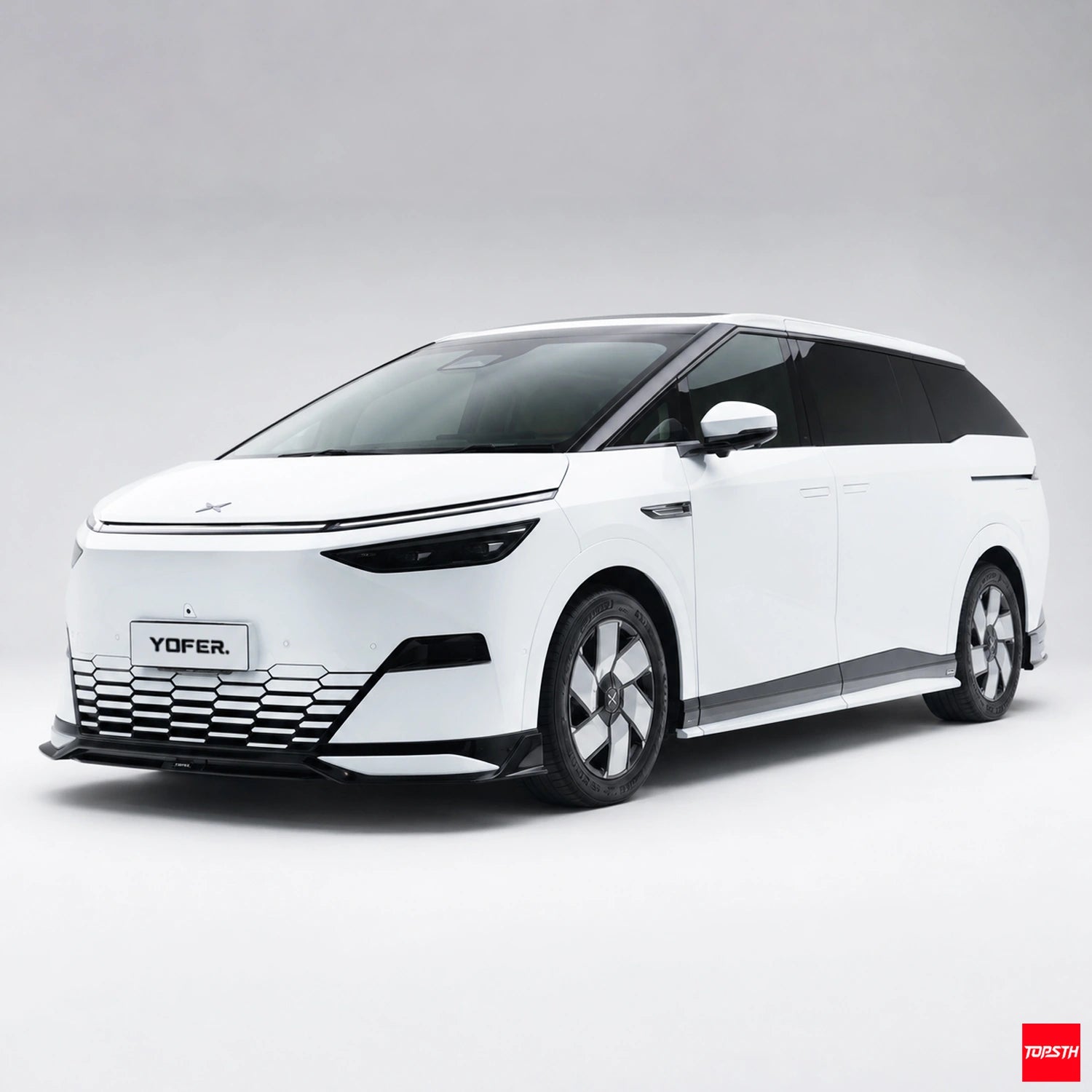 YOFER Style ABS Body Kit for 2024-2025 XPeng X9, Front 3 Quarter View by TOPSTH.
