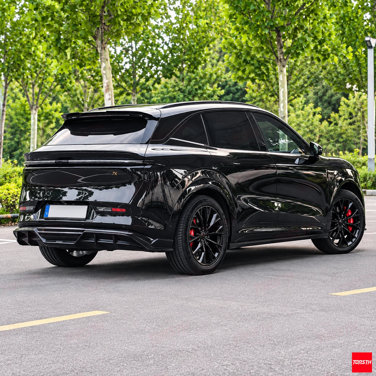 2024-2025 Zeekr 7X Brabus Style ABS Spoiler rear 3-quarter full vehicle hero view by TOPSTH