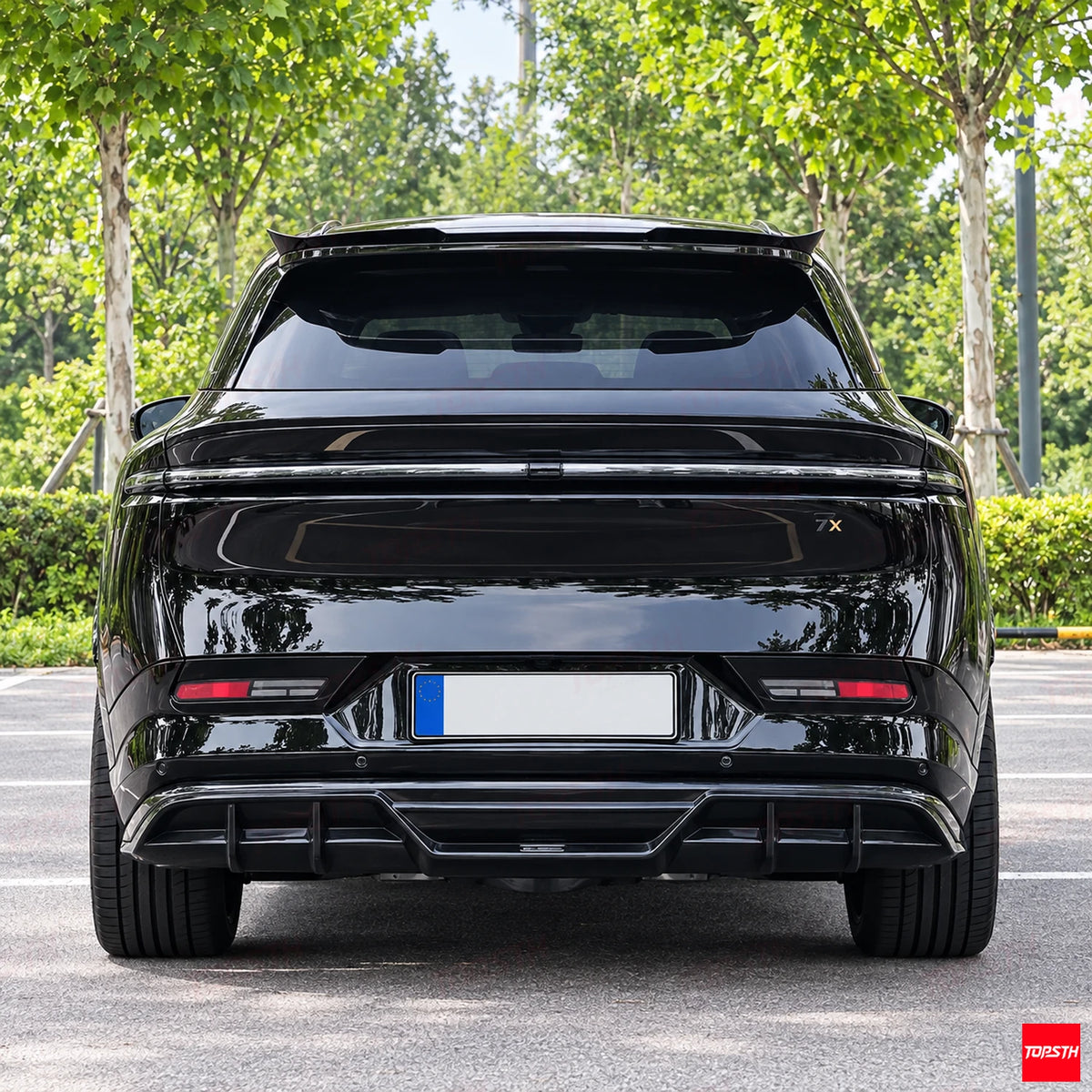 2024-2025 Zeekr 7X Brabus Style ABS Spoiler straight rear full vehicle view by TOPSTH
