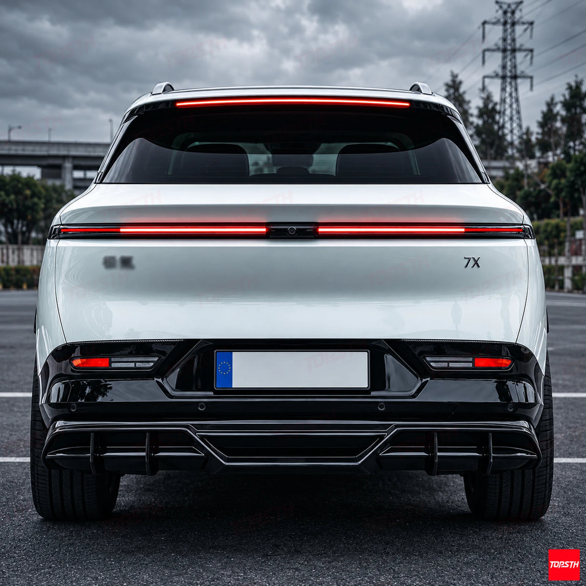 2024-2025 Zeekr 7X BSKT Style ABS Body Kit rear view by TOPSTH