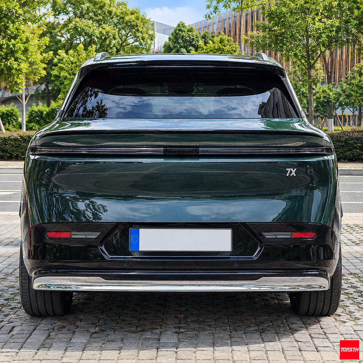 2024-2025 Zeekr 7X Ducktail ABS Spoiler straight rear full vehicle view by TOPSTH