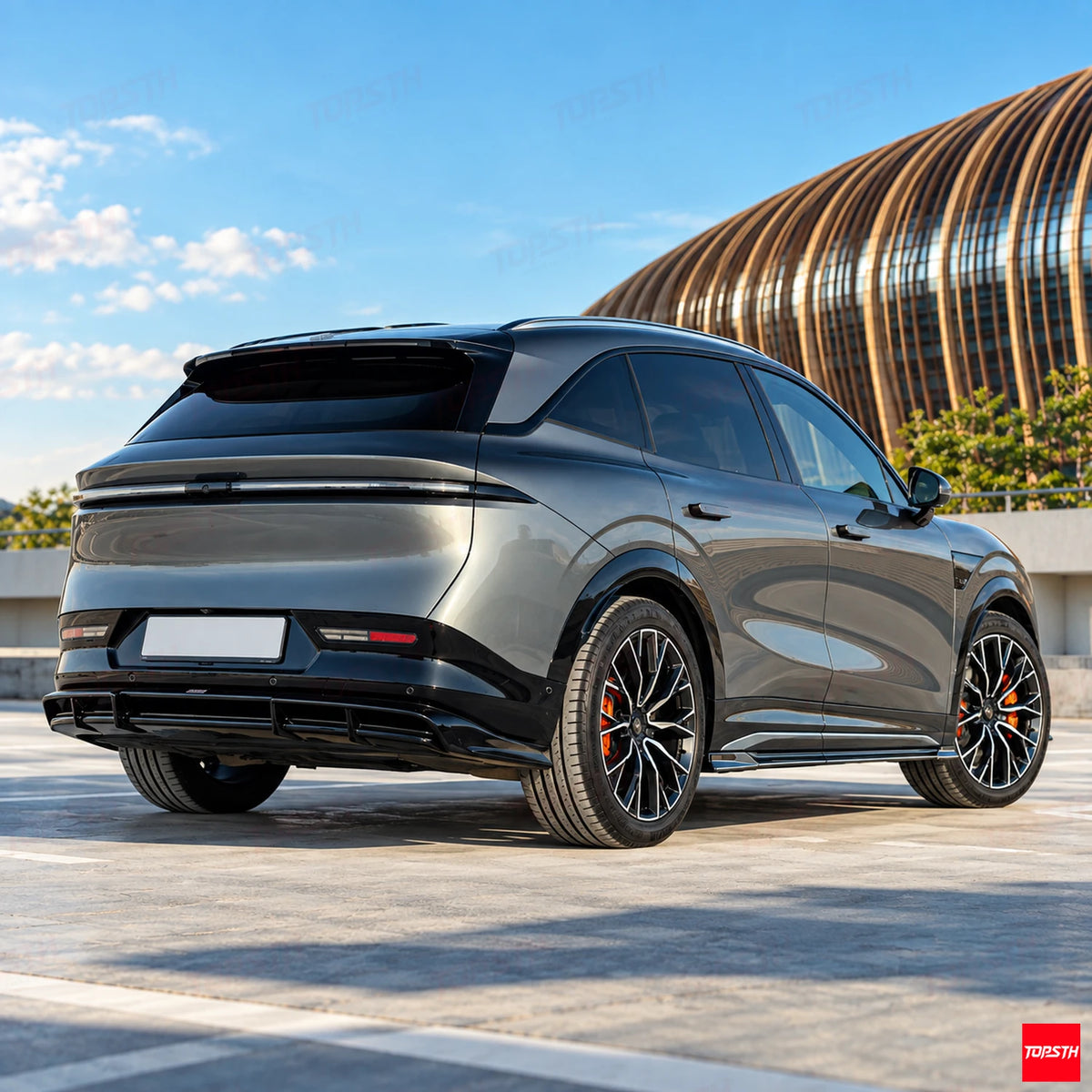 2024-2025 Zeekr 7X RES Style ABS Body Kit rear 3-quarter full vehicle view by TOPSTH