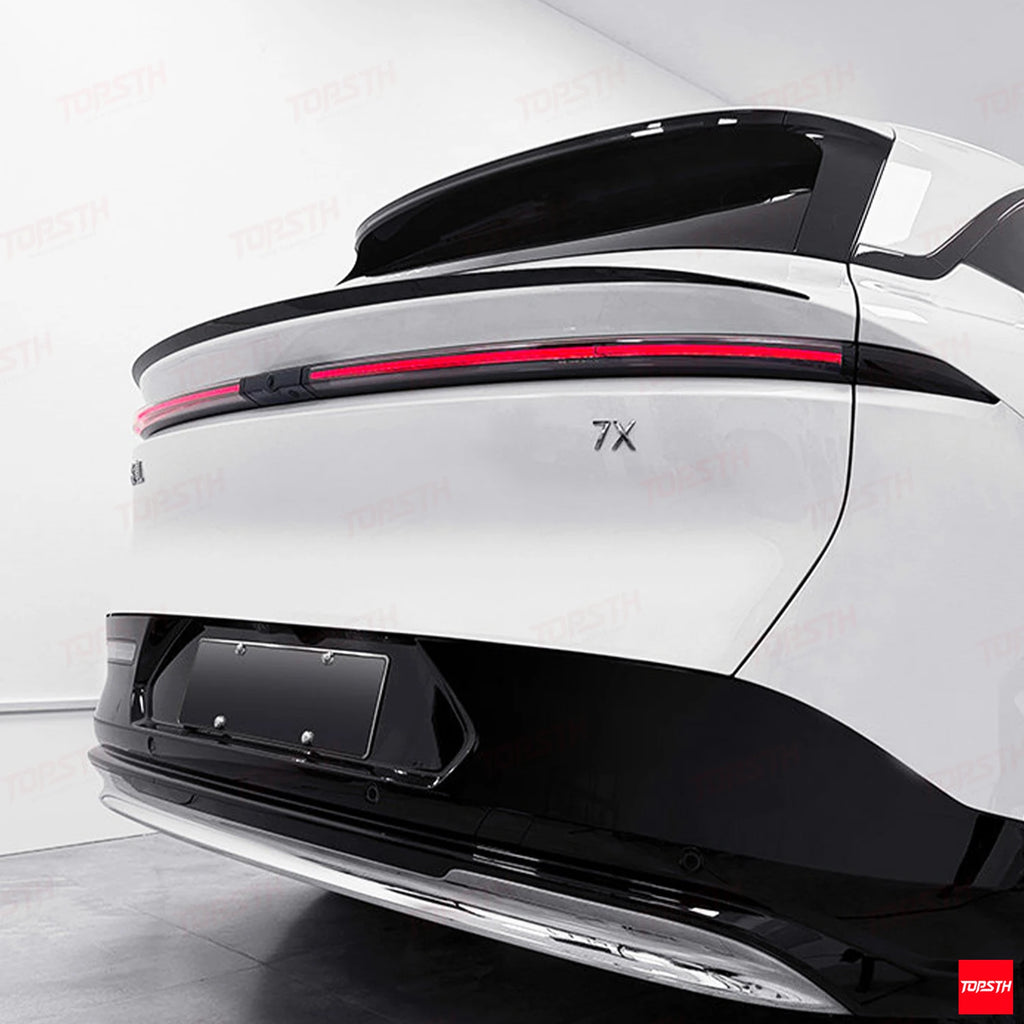 2024-2025 Zeekr 7X TOPSTH Style Carbon Fiber Spoiler rear 3-quarter full vehicle hero view by TOPSTH