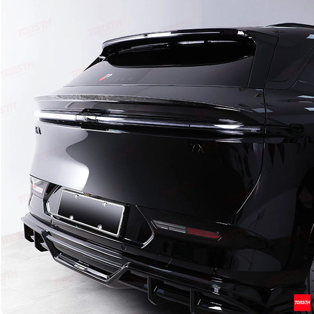 2024-2025 Zeekr 7X TOPSTH Style Carbon Fiber Spoiler spoiler to trunk fitment detail by TOPSTH