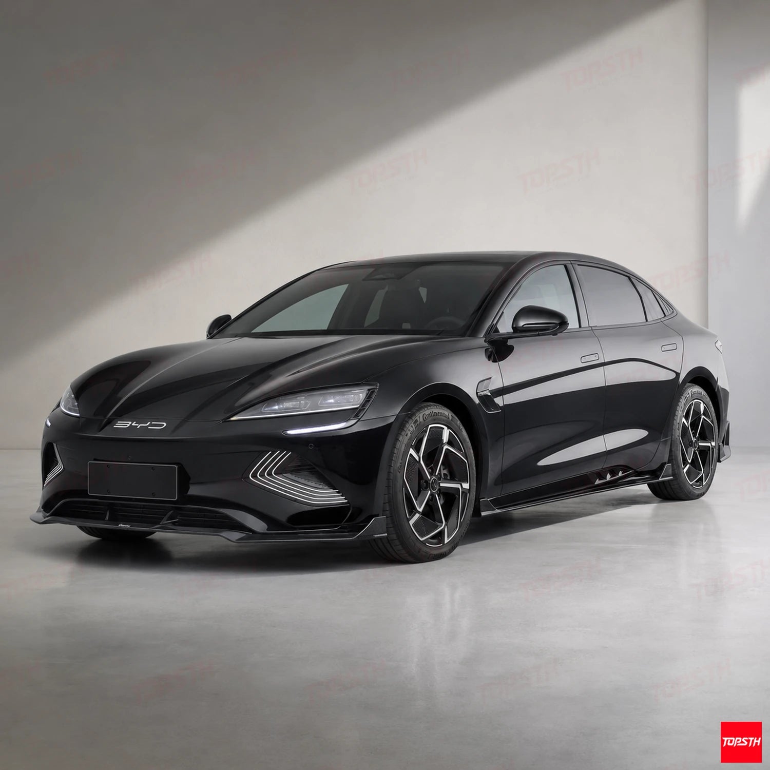 2024+ BDY Seal EV/Sedan KAZON Style Dry Carbon Fiber Body Kit front 3-quarter full vehicle view by TOPSTH