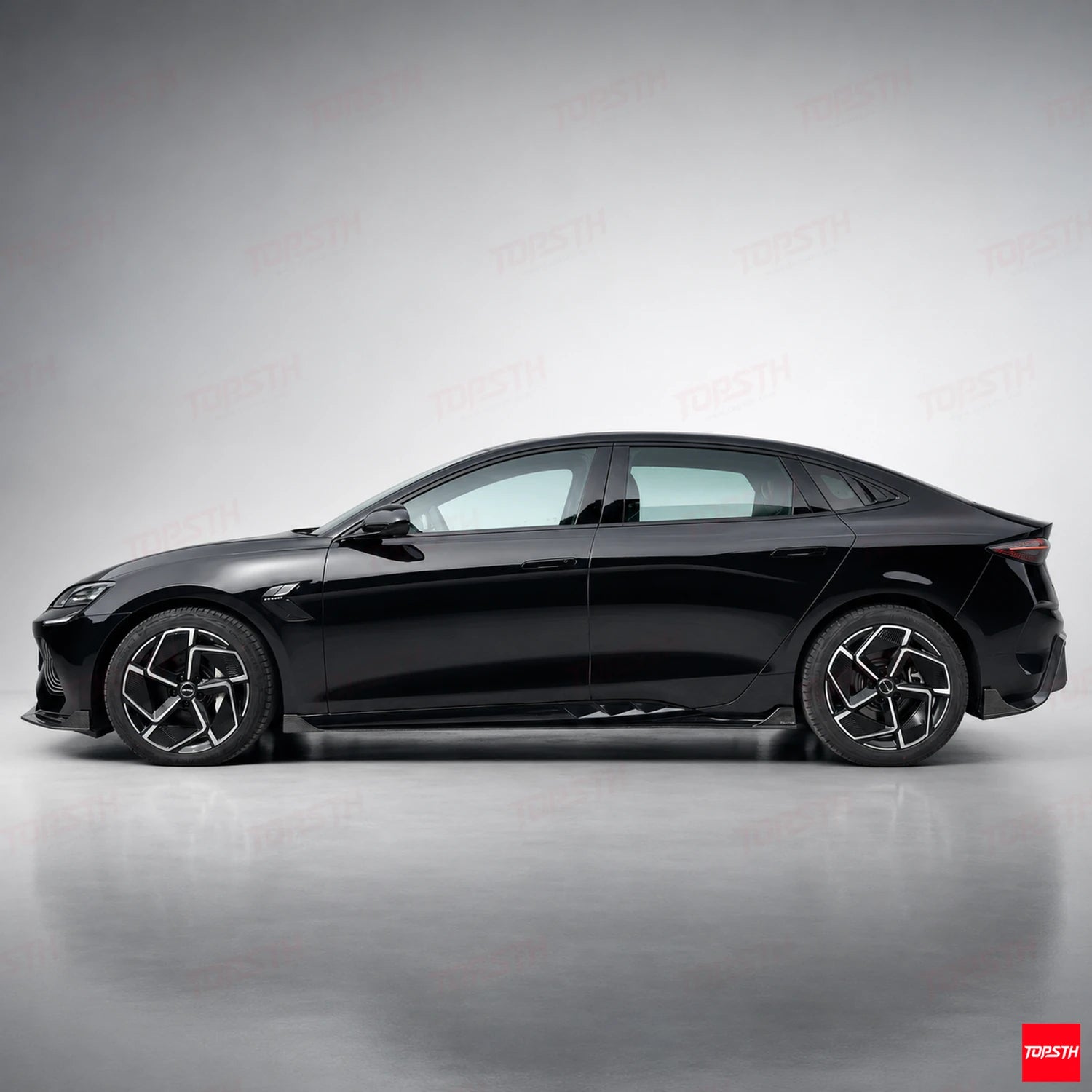 2024+ BDY Seal EV/Sedan KAZON Style Dry Carbon Fiber Body Kit side profile view by TOPSTH