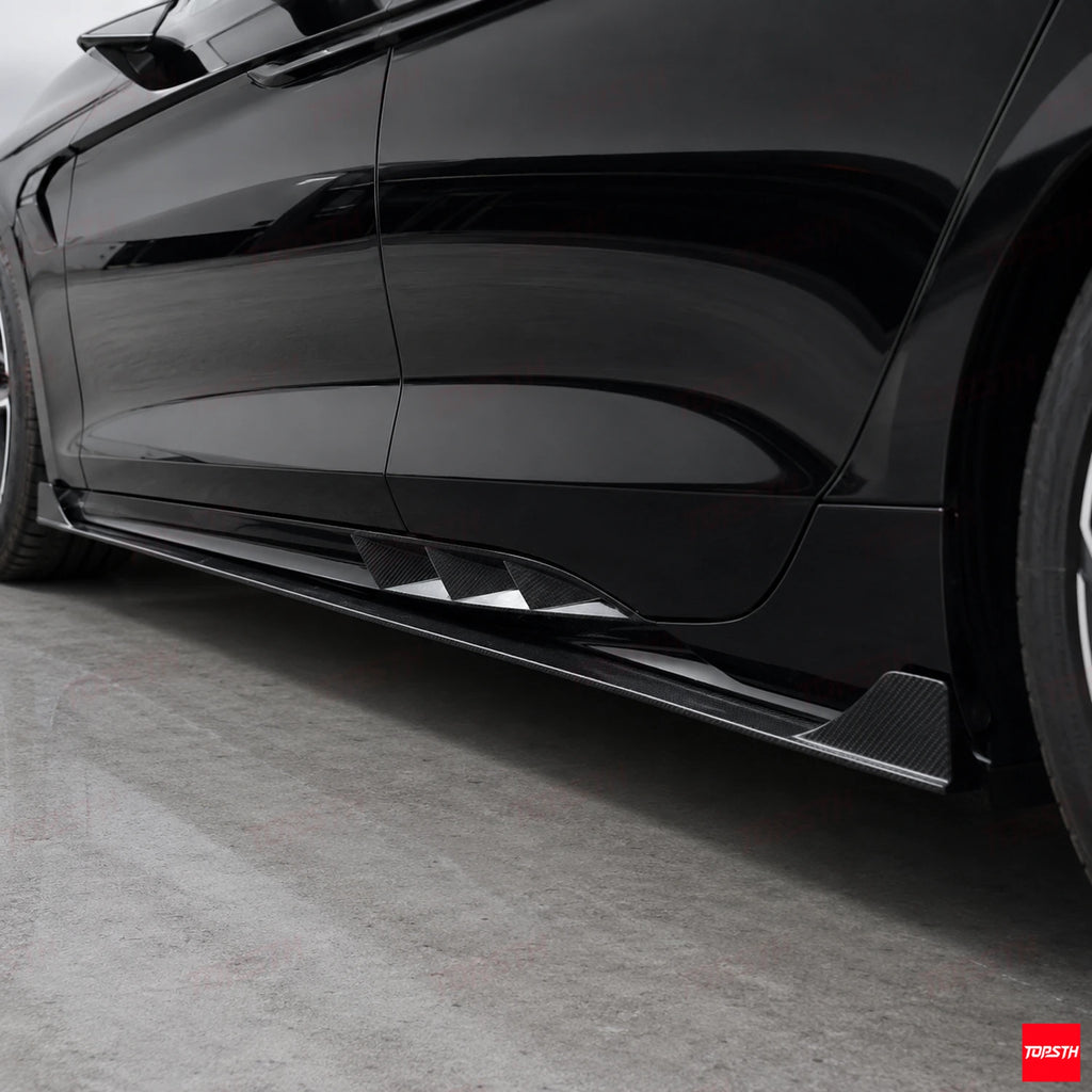 2024+ BDY Seal EV/Sedan KAZON Style Dry Carbon Fiber Body Kit side skirts detail by TOPSTH
