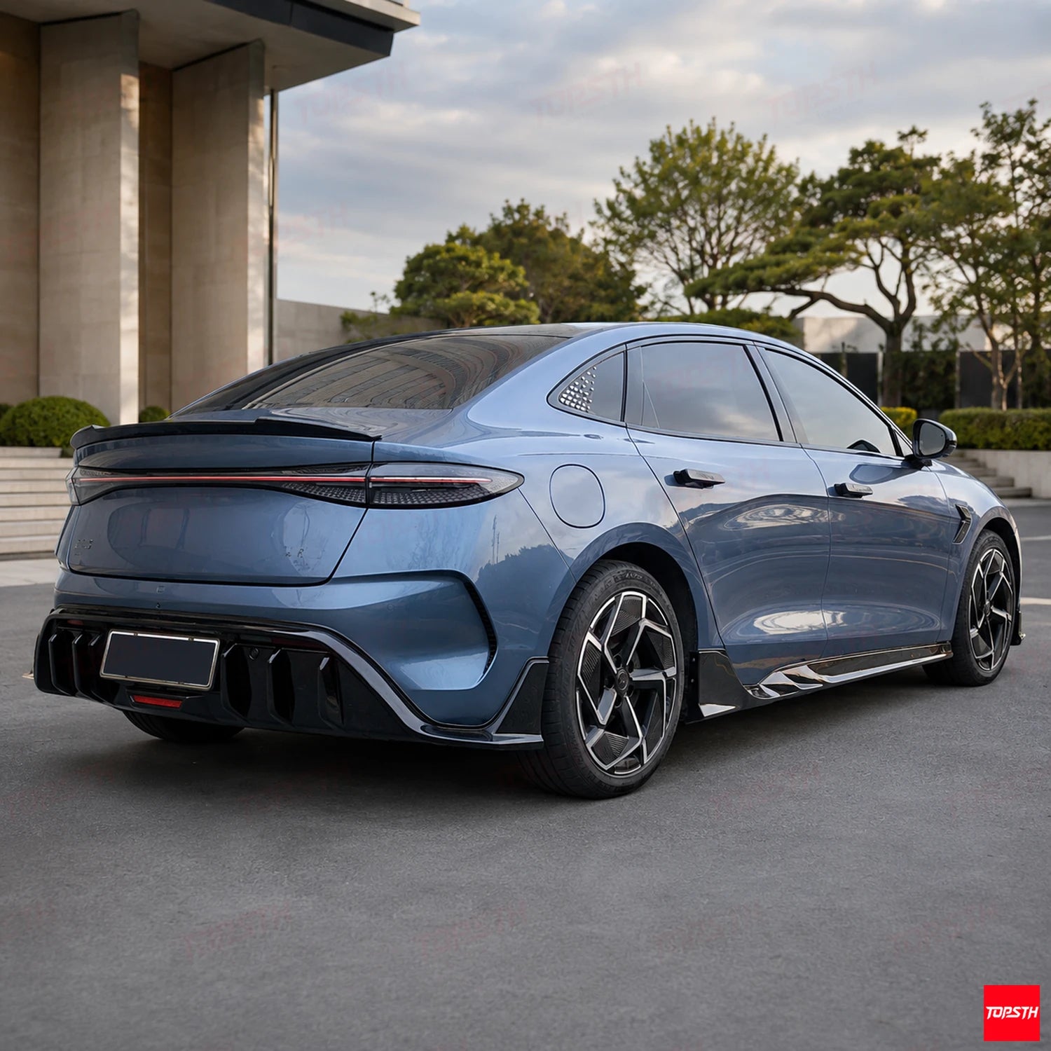2024+ BYD Seal EV/Sedan TP Style ABS Body Kit rear 3-quarter full vehicle view by TOPSTH