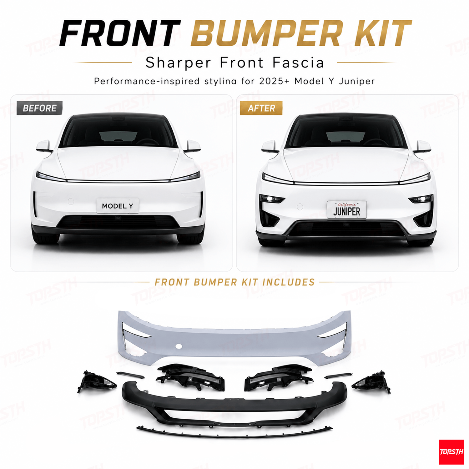 2025+ Tesla Model Y Juniper Performance Style Front & Rear Bumper Conversion Kit