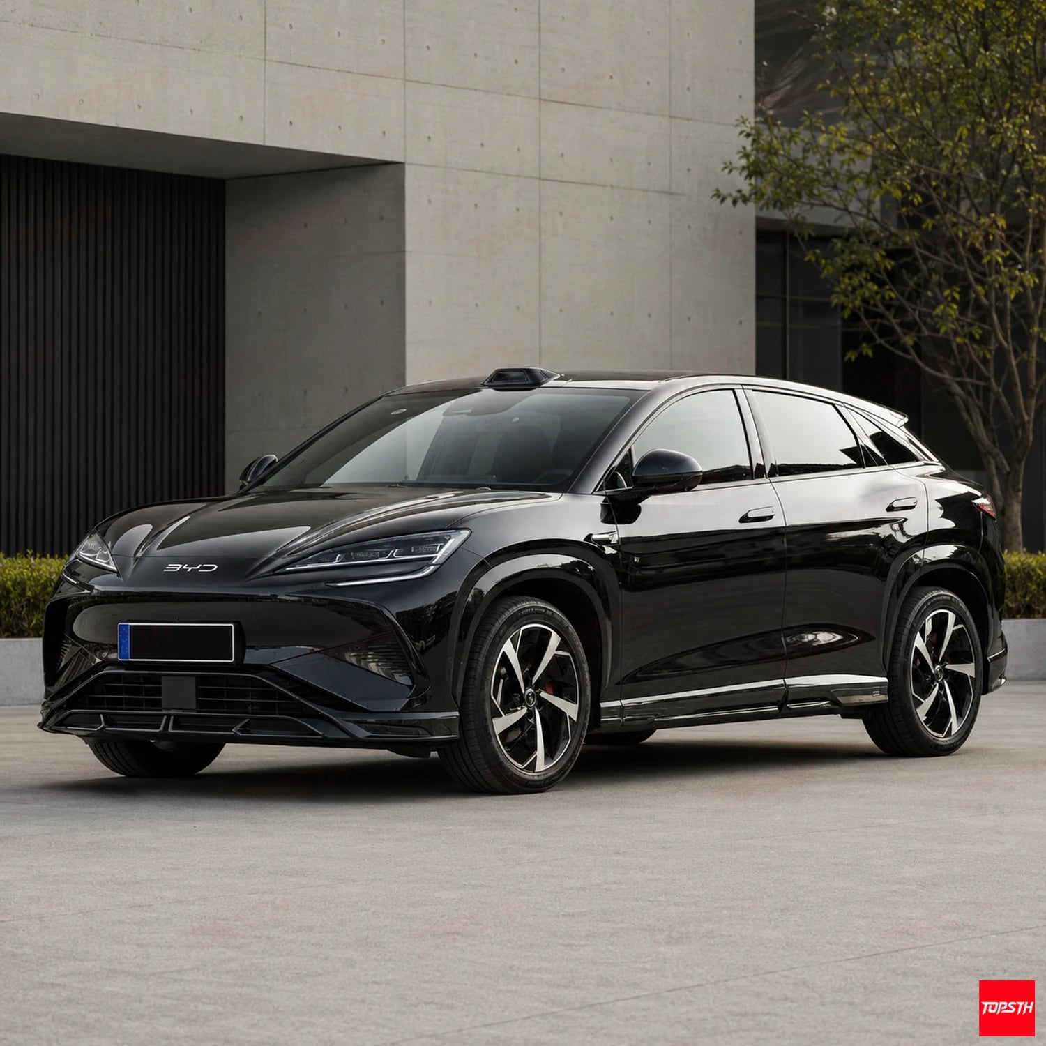 2025+ BYD Sealion 7 EV BSKT Style ABS Body Kit front 3-quarter full vehicle view by TOPSTH
