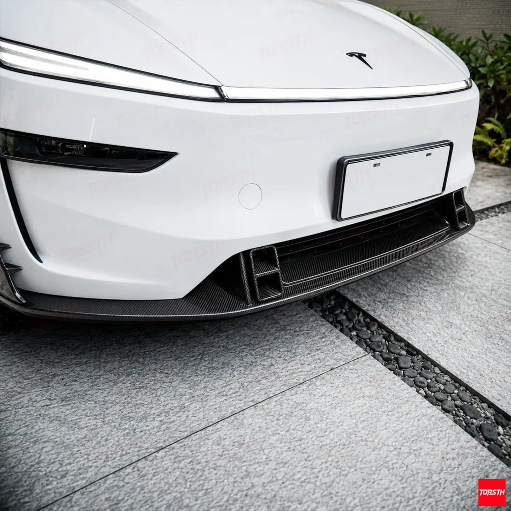 CMST GEN1 Style Carbon Fiber Body Kit for 2025+ Tesla YL/YYY, Front Lip Close Up by TOPSTH.