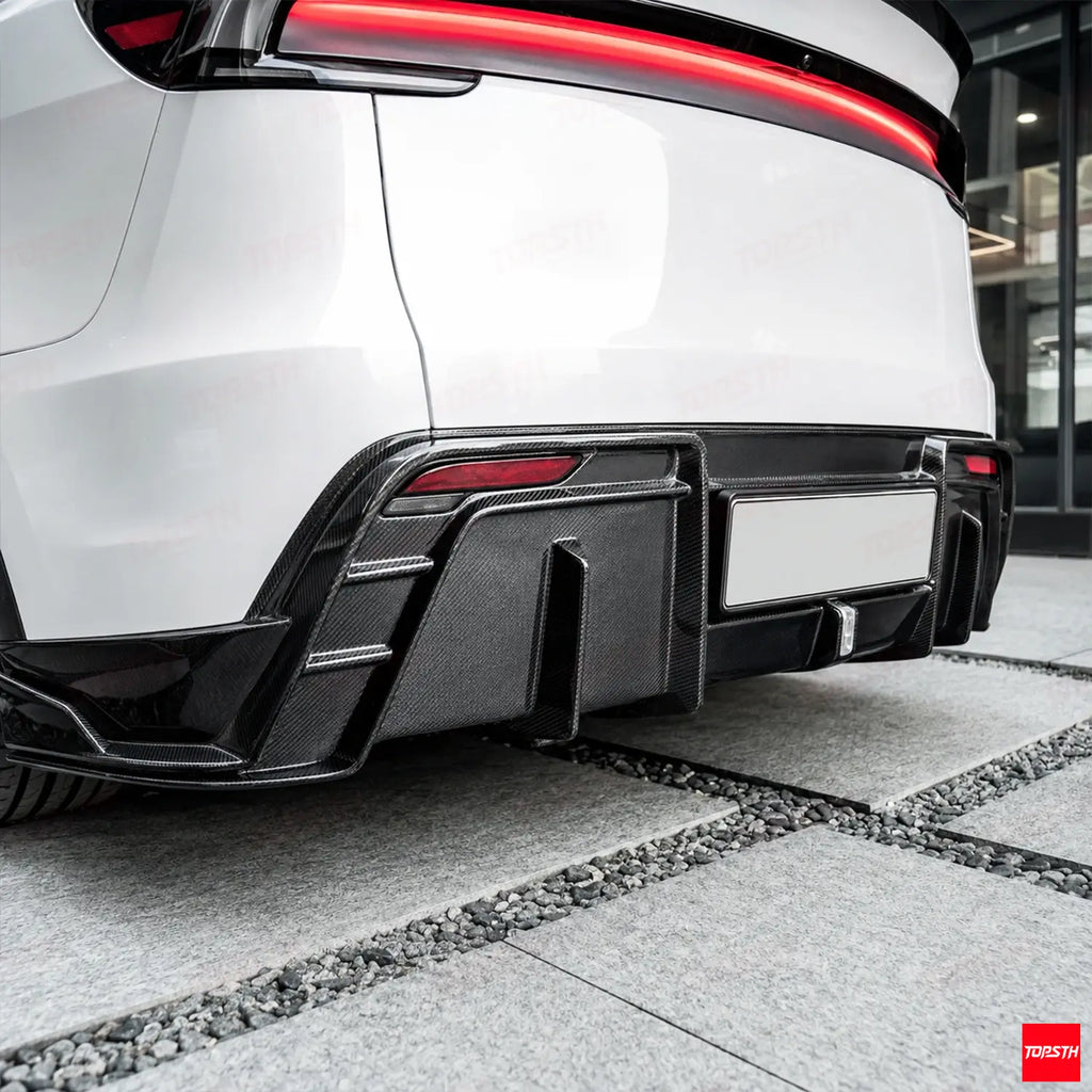 CMST GEN1 Style Carbon Fiber Body Kit for 2025+ Tesla YL/YYY, Rear Diffuser Detail by TOPSTH.