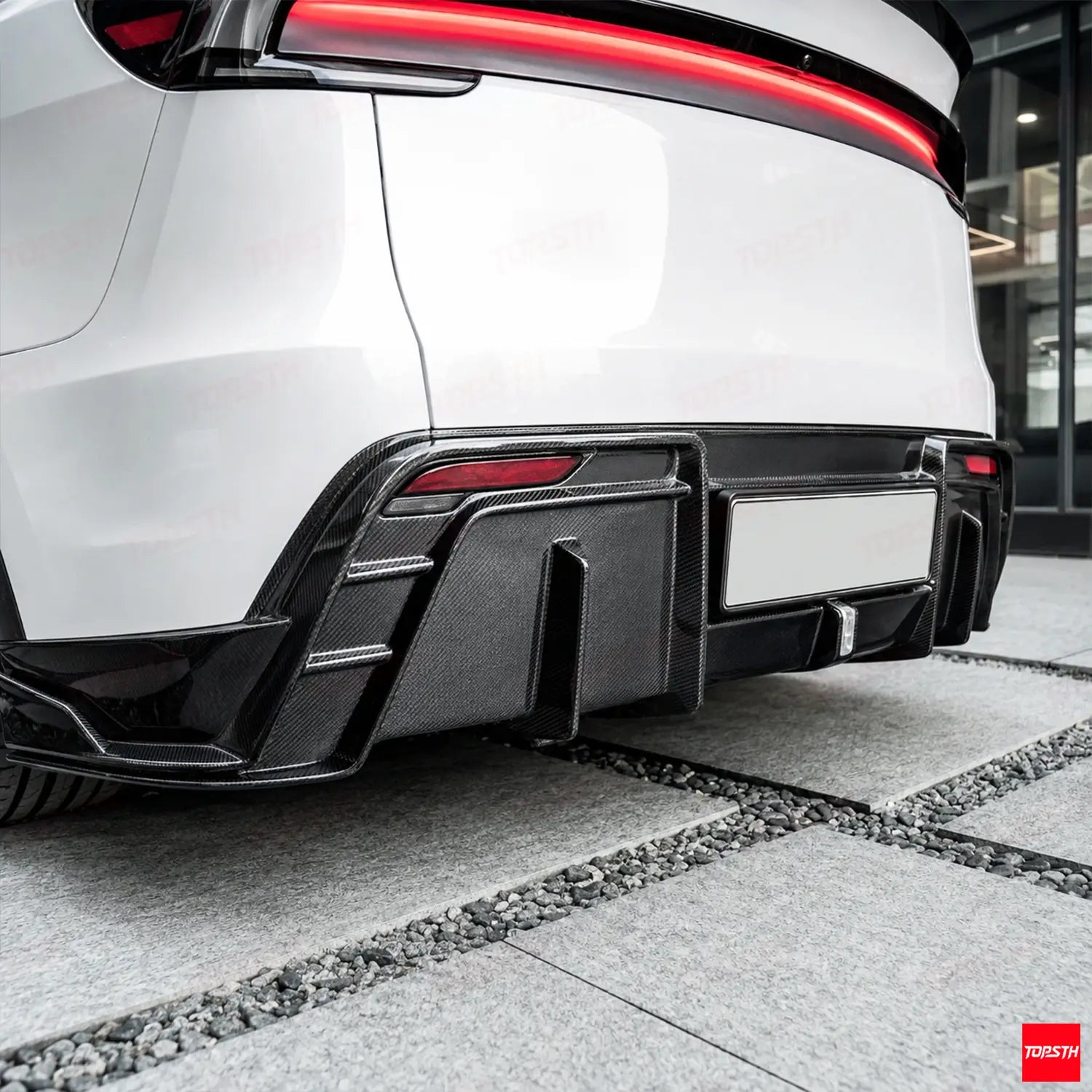 CMST GEN1 Style Carbon Fiber Body Kit for 2025+ Tesla YL/YYY, Rear Diffuser Detail by TOPSTH.