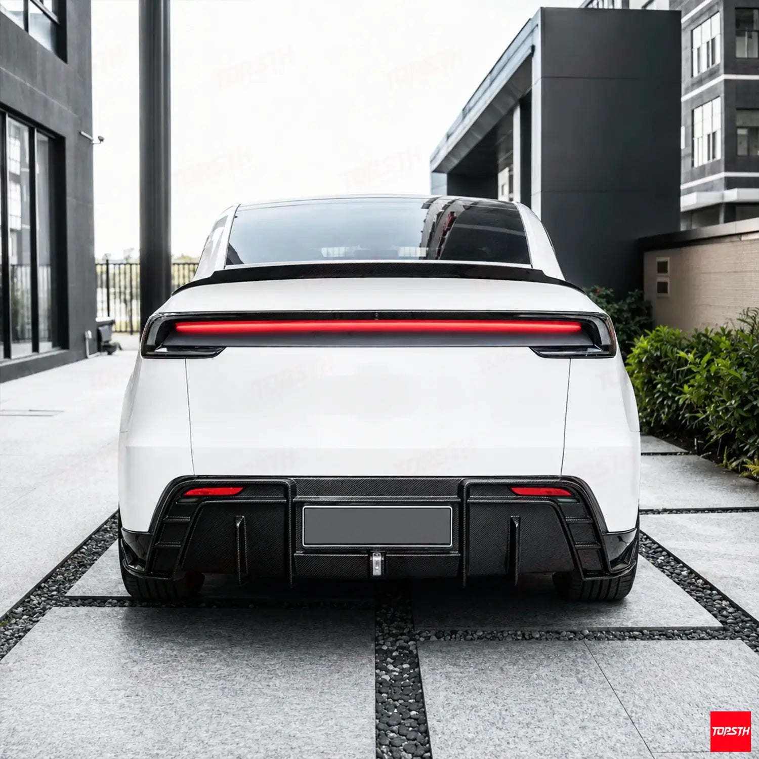 CMST GEN1 Style Carbon Fiber Body Kit for 2025+ Tesla YL/YYY, Rear View by TOPSTH.